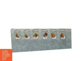 Glas med heste motiv (str. 6 x 5 cm)