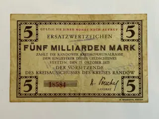 5 Milliarden Mark 1923 Germany