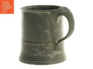 Gammel målebæger i metal (str. 9 x 8 cm)