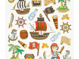 Stickers, pirater, ark 15x16,5 cm, 1 ark