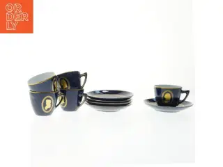 Sæt af kaffekopper med undertallerkener fra B&G (str. 5 kopper. ø. 8 cm. 5 undertallerkener. ø. 13,5)