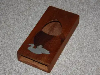 RetroTændstikæskeholder i teak