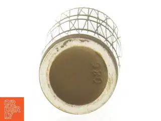 Keramik vase kande med hank (str. 21,5 x 6,5 cm)