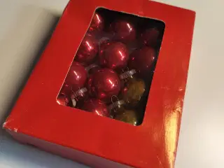 12 stk gamle små julekugler i glas