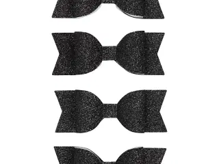 Sløjfe , str. 31x85 mm, sort glitter, 4stk./ 1 pk.
