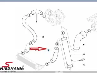Turboslange Intercooler - Trykrør manifold C20002 BMW E39