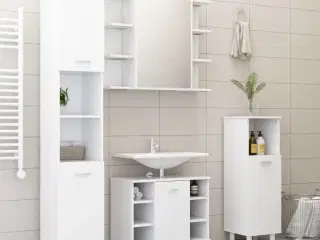 Badeværelsesskab 30x30x179 cm spånplade hvid