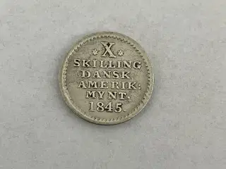 10 Skilling Dansk Vestindien 1845