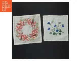 Håndroderede bordservietter (str. 17x17&15x14,5 cm)