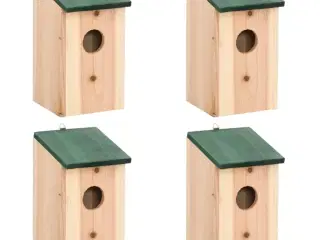 Fuglehuse 4 stk. træ 12x12x22 cm