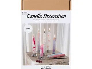 DIY Kit Lysdekoration, Dekorerede kronelys, hvid, 1 pk.