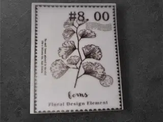 Papirark med gråtoneillustration af bregner Forvan