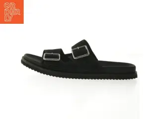 Sorte slippers med spænder fra Vivala (str. Længde, 28 cm)