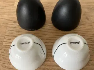 2 Menu æggebægre med silikonetop