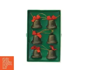 Juleklokker med røde sløjfer (str. 6 styk)