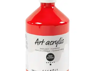 Art Akrylmaling, halvblank, transparent, kadmium rød, 500ml/ 1 fl.