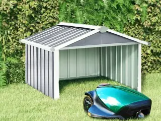 Garage til robotplæneklipper 92x97x63 cm galvaniseret stål grå