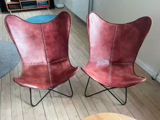 Lækre Flagermus stole i ægte læder