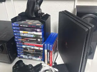 Playstation 4 Pro 890 GB 1,5 TB ekstern 15 spil 