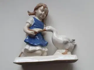 Porcelænsfigur - Pige med gås
