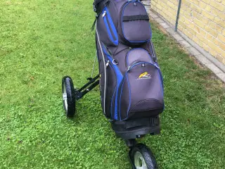 Golfsæt Dame grafit+god 3-hjulet vogn+velholdt bag