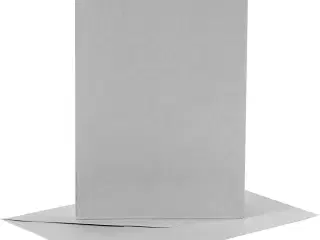 Kort og kuverter, kort str. 10,5x15 cm, kuvert str. 11,5x16,5 cm, 120+210 g, grå, 6sæt/ 1 pk.