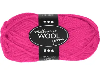 Melbourne Uldgarn, L: 92 M, neon pink, 50g/ 1 ngl.