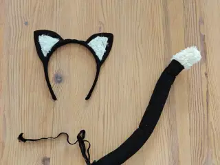Katte-udklædning (hårbøjle og hale)