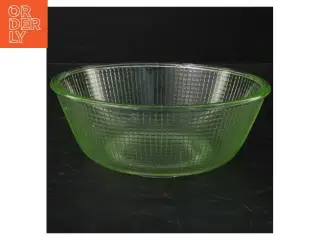 Retro grøn glas skål (str. 19 cm)
