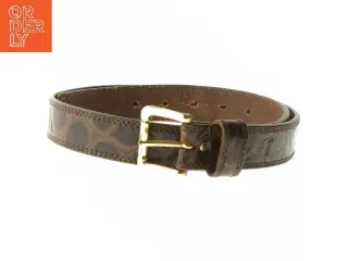 Brunt læderbælte med guldspænde fra Bossini (str. 90 cm)