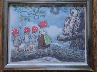 Billedramme 22x18 cm. Ny, med "De smaa Skovnisser