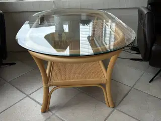 Sofabord i bambus med glasplade