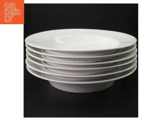 Hvide dybe tallerkener, 6 stk (str. 22 x 3 cm)