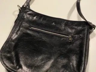 Luxuriøs ADAX skuldertaske i sort læder