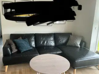 Læder chaiselong sofa