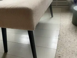 Bænk med lys beige fløjl