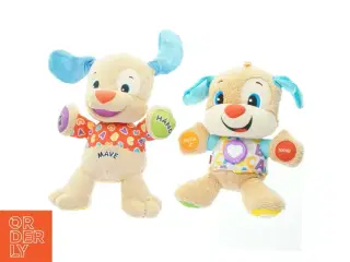 To forskellige interaktive hunde-bamser med lyd fra Fisher-Price