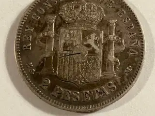 2 Pesetas 1882 Spain