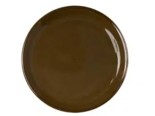 12 stk. Tallerken stentøj valnød 240 mm Rustik
