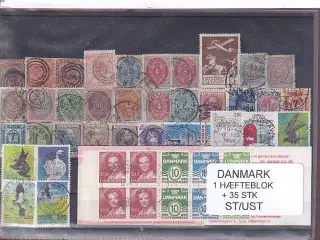 Danmark Samling - 1 Hæfteblok + 35 Stk. Stemplet/Ustemplet