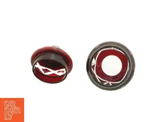 Rød krystal krukke (str. 12 x 9 cm)
