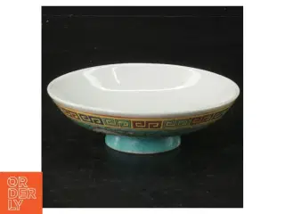 Dekorativ kinesisk porcelænstallerken (str. Ø 11,5 cm)