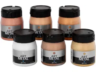 Hobbymaling Metallic Sæt - 6x250ml i Intense Farver