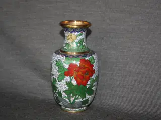 Kinesisk cloisonne vase højde 13,5 cm