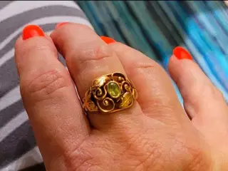 Gudesmuk antik vintage guldring str. 17,3 