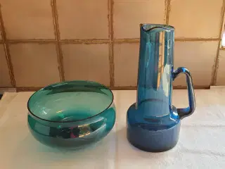 Fyens Glasværk skål og kande