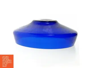 Blåt glasfad (str. 27 x 7 cm)