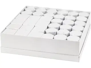Æsker, H: 7+9 cm, str. 4,5+6 cm, hvid, 36sæt/ 1 pk.