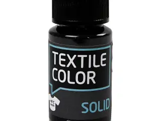 Textile Solid Sort Tekstilmaling 50ml - Dækkende Farve