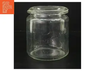 Glaskrukke med låg fra Holmegaard (str. Ø 12 cm højde 13 cm)